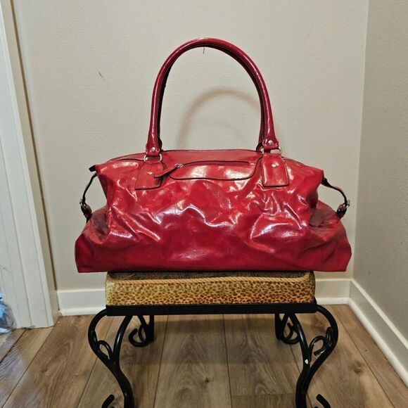 Bueno Handbags - Bueno Red Faux Leather Overnight Bag